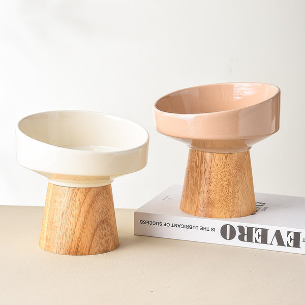 Ceramic Food and Water Bowl Elevated Dish for Small Dogs and Cats
