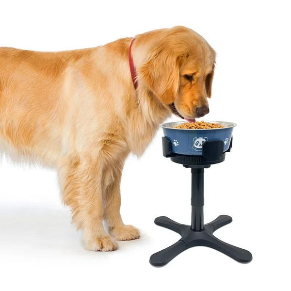Adjustable Elevated Dog Food Bowl Stand with Anti-Slip Holder for Medium and Large Pets