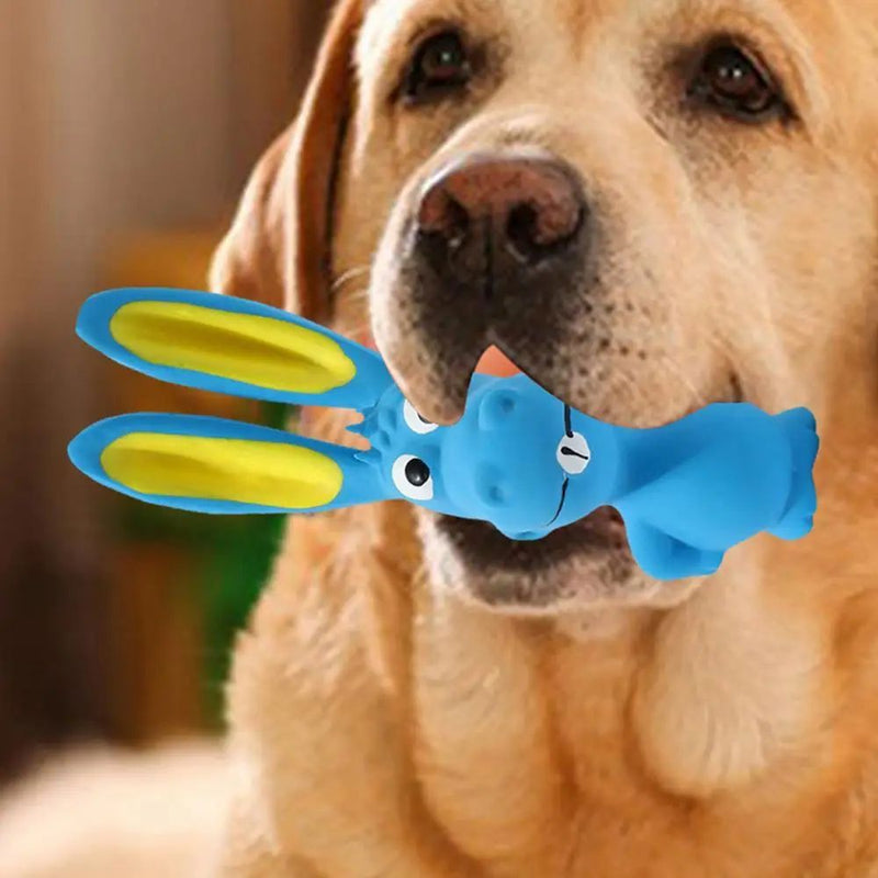 Hippo Latex Squeaky Dog Toy – Soft Chew & Interactive Pet Toy