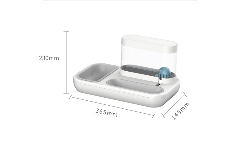 Pet Cat Dog Bowl with 1.5L Automatic Drinking Fountain Feeder