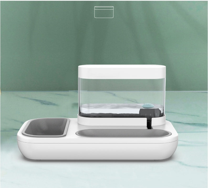Pet Cat Dog Bowl with 1.5L Automatic Drinking Fountain Feeder