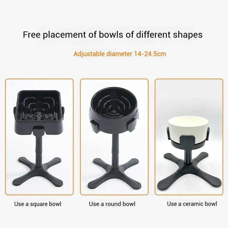 Adjustable Elevated Dog Food Bowl Stand with Anti-Slip Holder for Medium and Large Pets