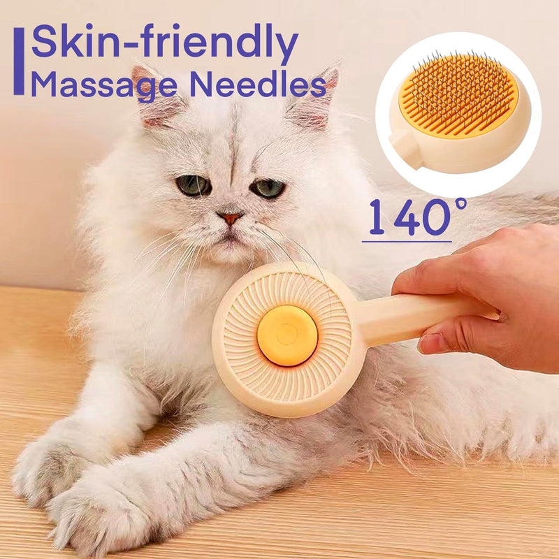 Self-Cleaning Pet Grooming Brush for Cats and Dogs