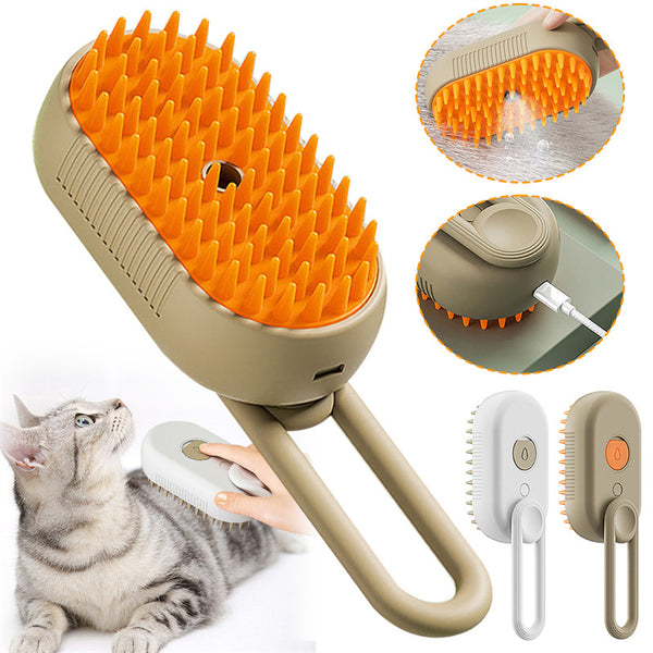 Cat Steam Brush 3 in 1 Electric Pet Grooming Comb for Pets Hair Removal & Massage