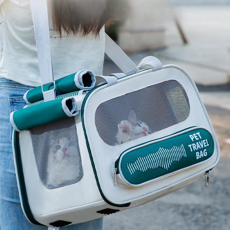 Soft Sided Collapsible Pet Travel Carrier Bag for Dogs and Cats Airline Approved
