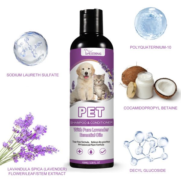 Yegbong Pet Shampoo for Itchy Skin Relief and Soft Tangle-Free Hair