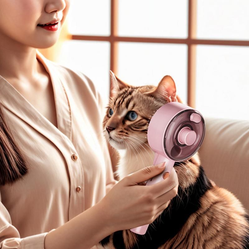 Pet's Steamy Brush USB Rechargeable Pet Grooming Comb for Long and Short Hair