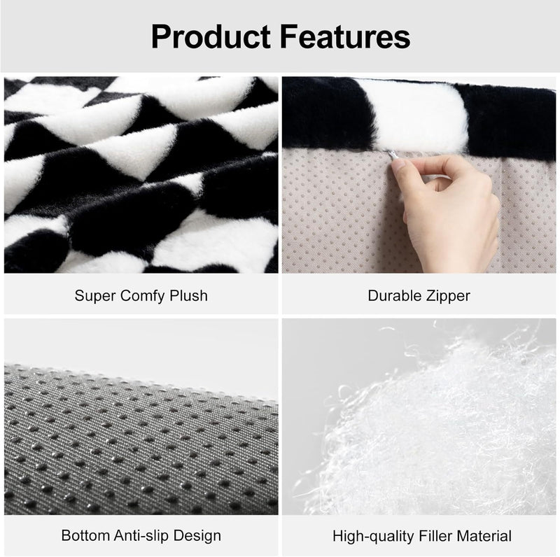 Fluffy Washable Cat Couch Bed for Cats and Small Dogs, Non-Slip