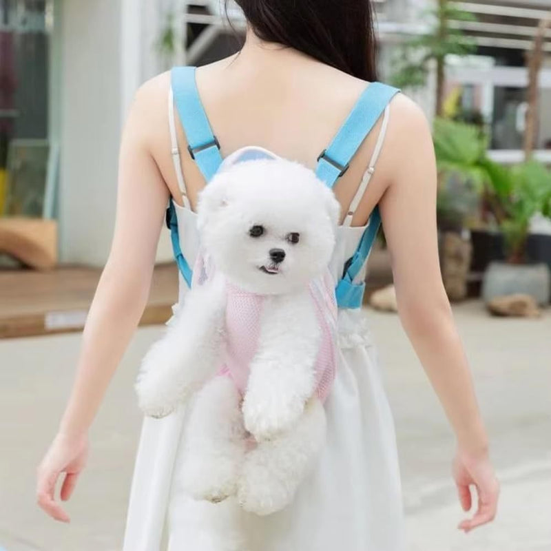 Furry Pawsy Cat Dog Backpack Carrier with Adjustable Straps and Leg Holes