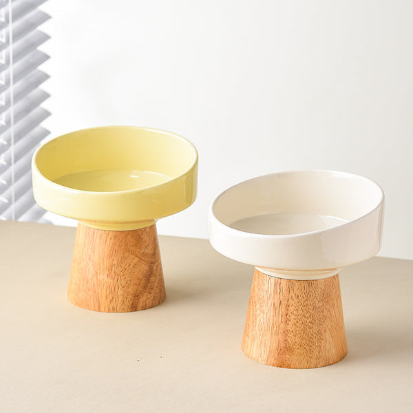 Ceramic Food and Water Bowl Elevated Dish for Small Dogs and Cats