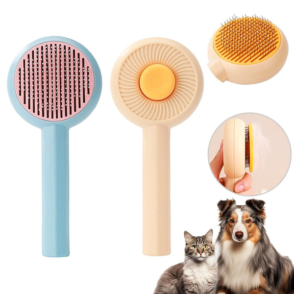 Self-Cleaning Pet Grooming Brush for Cats and Dogs