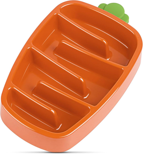 Carrot Design Non-Slip Slow Feeder Dog Bowl for Small and Medium Dogs