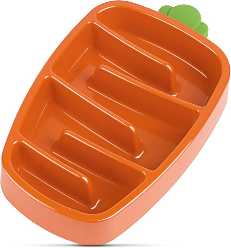 Carrot Design Non-Slip Slow Feeder Dog Bowl for Small and Medium Dogs