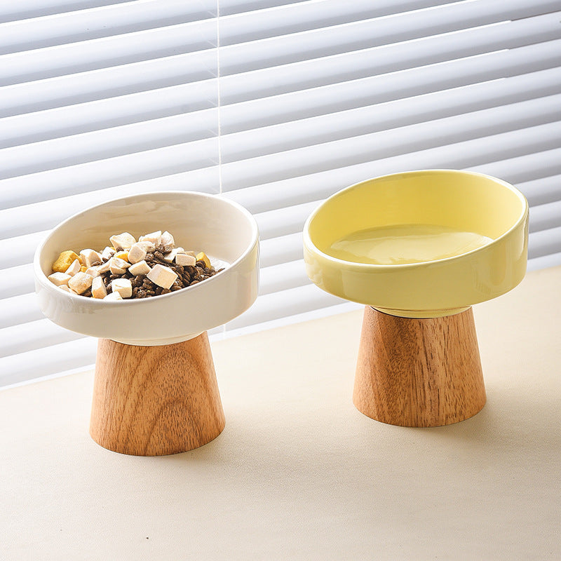 Ceramic Food and Water Bowl Elevated Dish for Small Dogs and Cats