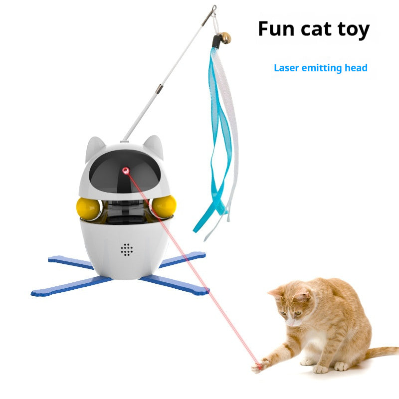 Automatic Interactive Cat Toy with Elastic Rope for Indoor Kittens