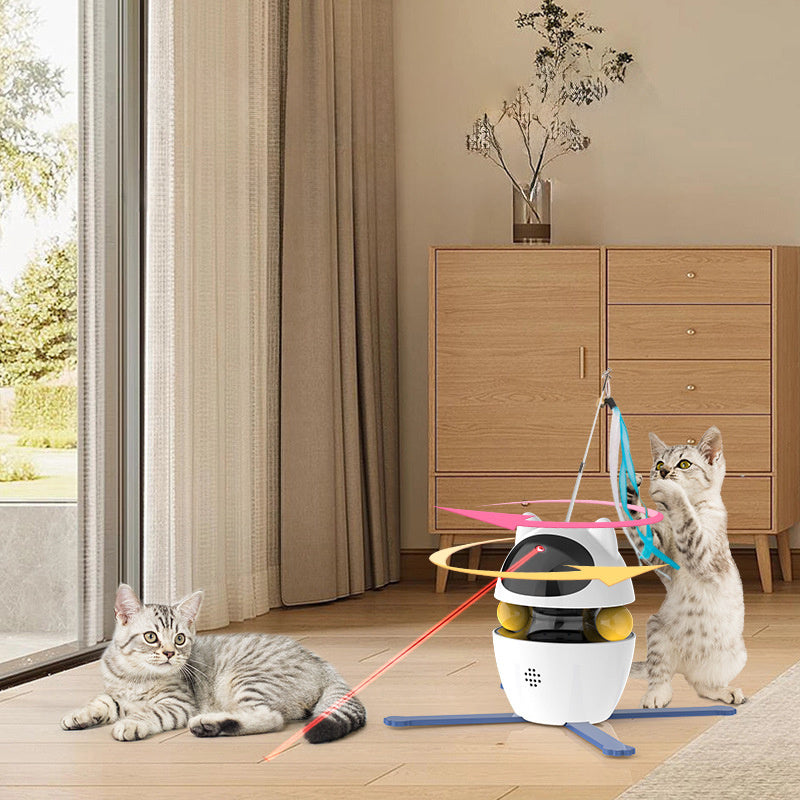 Automatic Interactive Cat Toy with Elastic Rope for Indoor Kittens