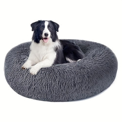 Calming Non-Slip Pet Bed for Cats and Dogs, Round Cushion, Machine Washable