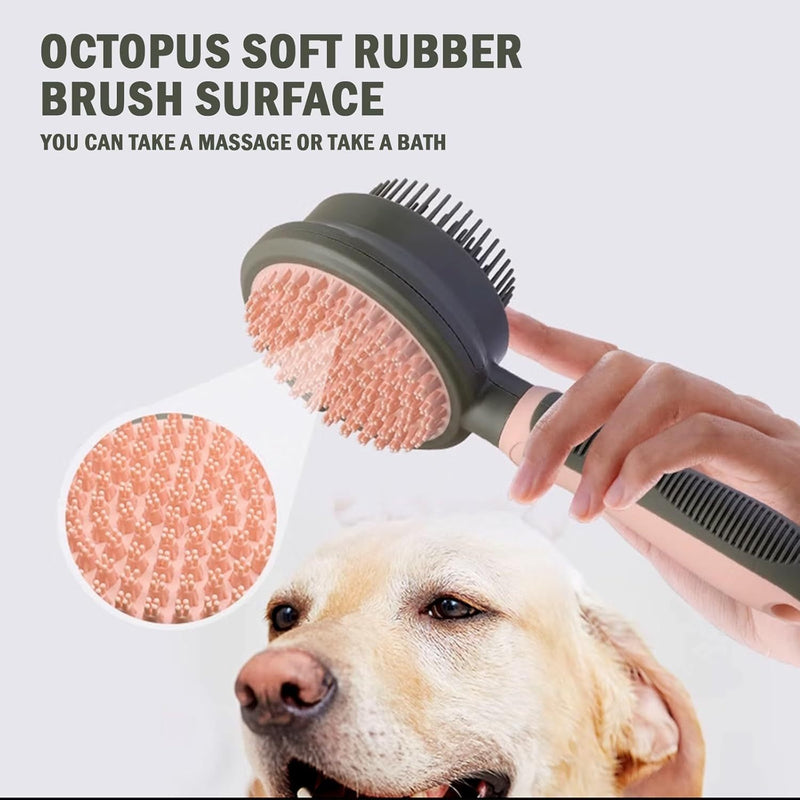 2 in 1 Double-Sided Cat Grooming Brush with Release Button