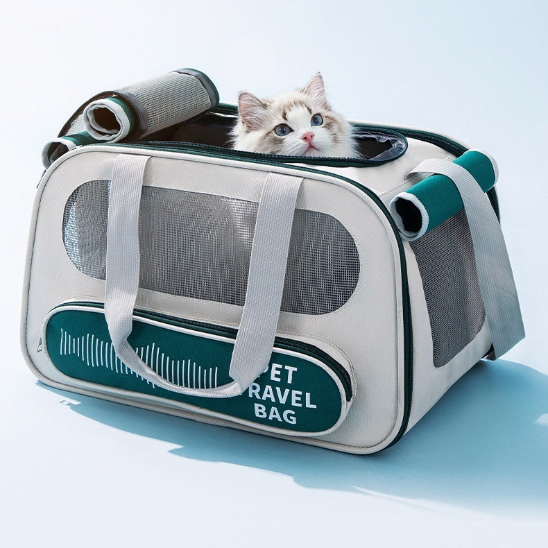 Soft Sided Collapsible Pet Travel Carrier Bag for Dogs and Cats Airline Approved