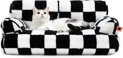 Fluffy Washable Cat Couch Bed for Cats and Small Dogs, Non-Slip