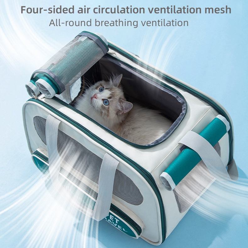 Soft Sided Collapsible Pet Travel Carrier Bag for Dogs and Cats Airline Approved