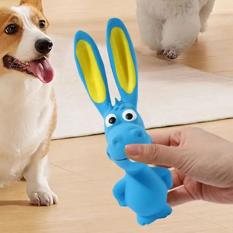 Hippo Latex Squeaky Dog Toy – Soft Chew & Interactive Pet Toy