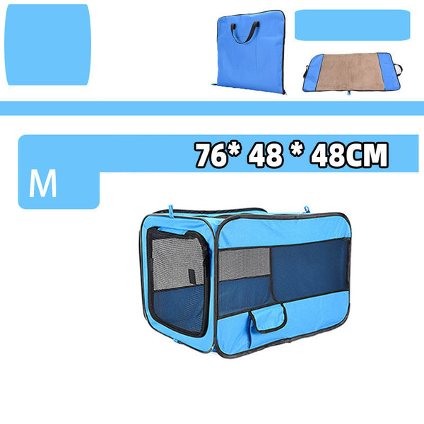 Portable Foldable Pet Travel Carrier Bag with Safety Zippers