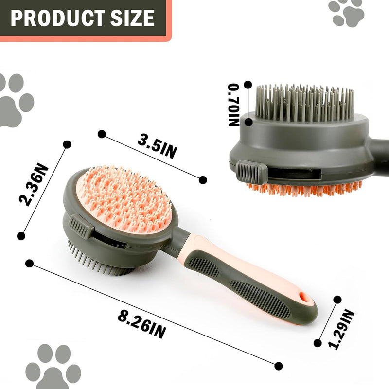 2 in 1 Double-Sided Cat Grooming Brush with Release Button