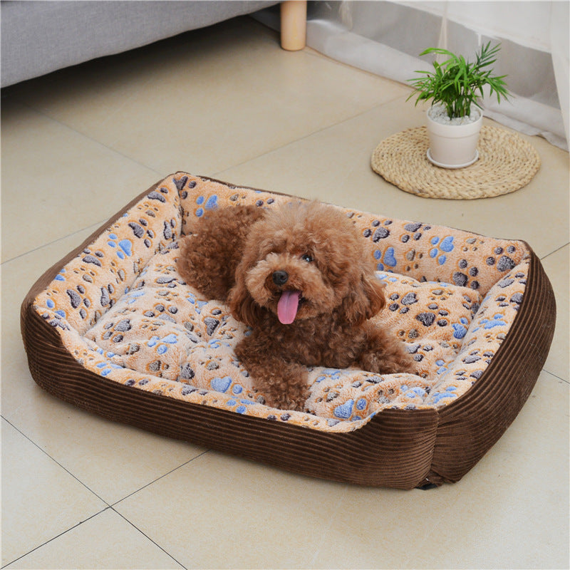Soft Plush Pet Bed for Small Dogs and Cats, Kennel Sleep Basket
