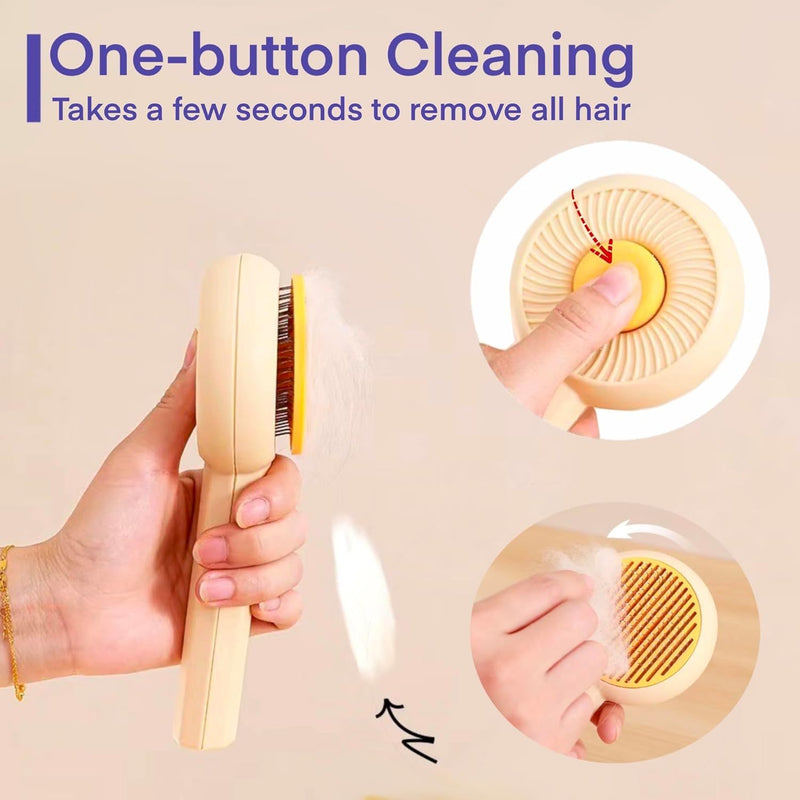 Self-Cleaning Pet Grooming Brush for Cats and Dogs
